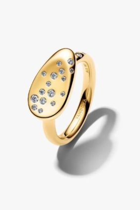 Pandora Anillo Sello Óvalo Mediano con Gemas Engastadas