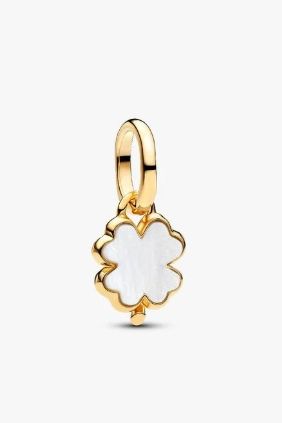 Pandora Charm Colgante Trébol de la Suerte Blanco