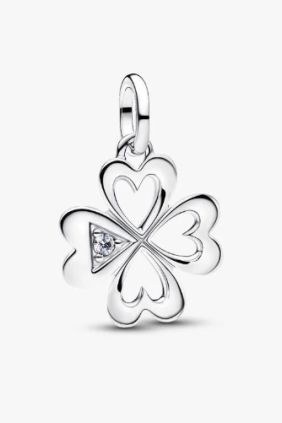 Pandora Charm Medallón Trébol de Cuatro Hojas Corazón