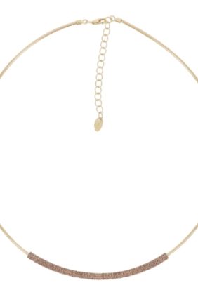 Collar Gargantilla PESAVENTO Polvere di Sogni Champán Plata Baño Oro Amarillo | WPSCG155