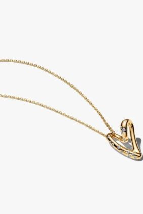 Pandora Collar Corazón Forma Orgánica con Gemas Engastadas