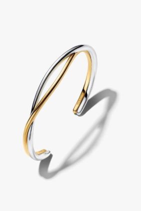 Pandora Pulsera Rígida Entrelazada en Dos Tonos