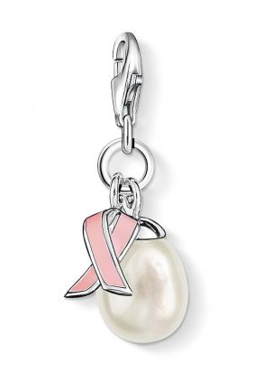 Comprar abalorio perla con lazo rosa solidario Thomas Sabo