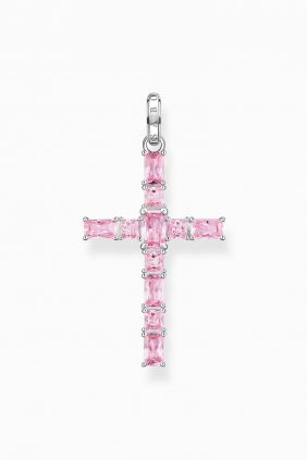 Comprar online  Colgante Thomas Sabo cruz con piedras rosas plata PE939-051-9