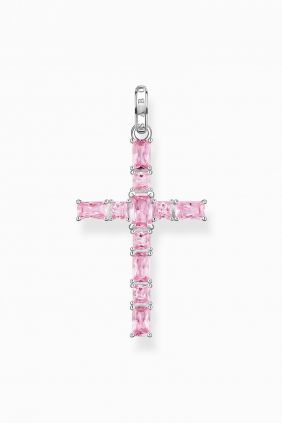 Comprar online  Colgante Thomas Sabo cruz con piedras rosas plata PE939-051-9