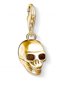 Colgante charm Thomas Sabo calavera dorada