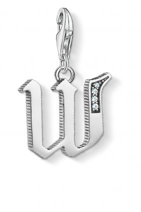 Colgante charm Thomas Sabo letra W plateada