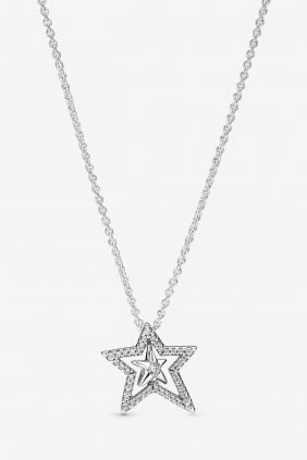 Comprar online Collar Estrella Asimétrica Pandora en Pavé 390020C01-45