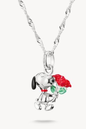 collar thomas sabo  Snoopy con rosas Colgante PEANUTS Plata
