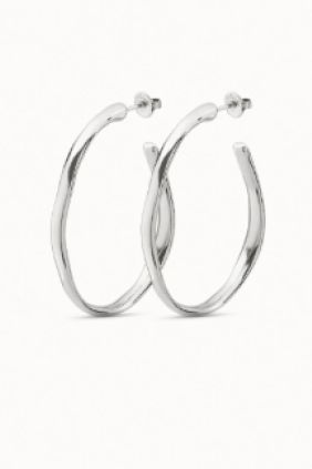 Pendientes de aro abierto bañados en plata de ley Unode50