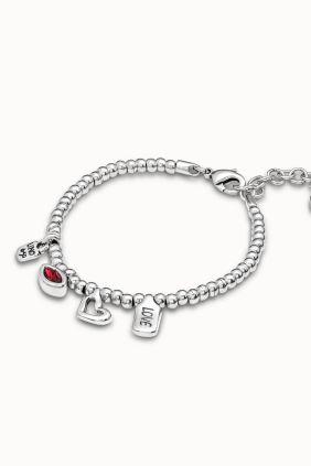 Pulsera Unode50 bañada en plata de ley con charms