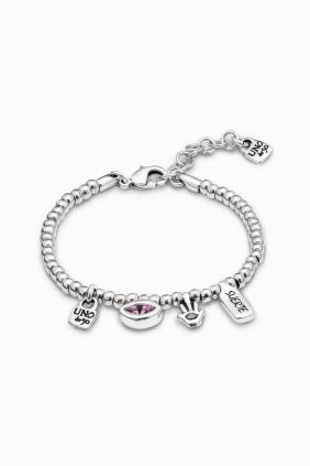 Unode50 Pulsera bañada en plata de ley con charms