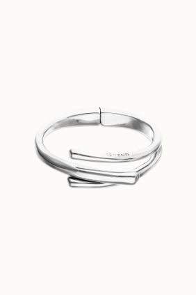 Pulsera rígida bañada en plata de ley con tres formas orgánicas entrelazadas Unode50