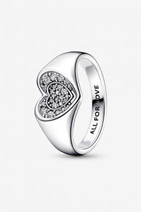 Comprar online Pandora Anillo Sello Corazón Radiante en Pavé 192491C01