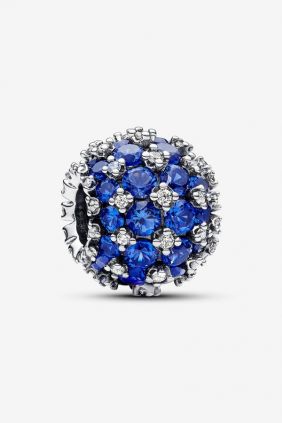 Pandora Charm Azul Redondo Brillante en Pavé