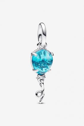 Pandora Charm Colgante Globo Cristal de Murano Azul UNICEF