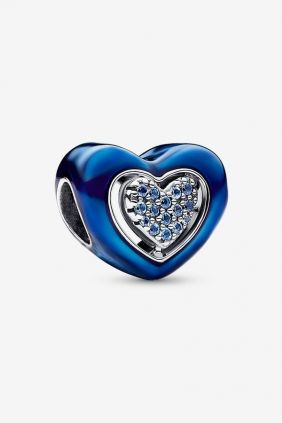 Pandora Charm Corazón Giratorio Azul