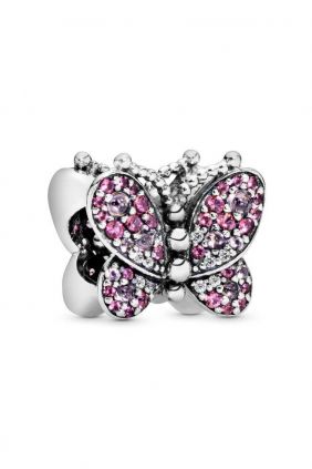 Pandora Charm en plata de ley Mariposa Rosa Deslumbrante