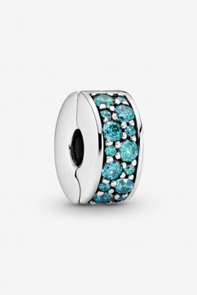 Pandora Charm plata Clip estrecho circonitas verdes