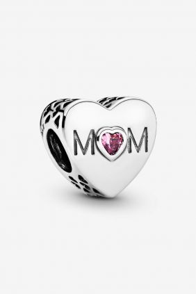 Pandora Charm plata corazon Mom