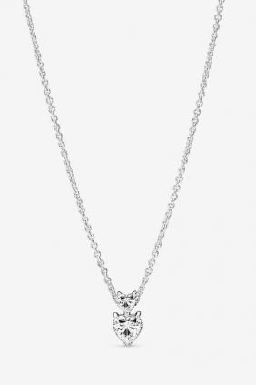 Comprar online Pandora Collar Colgante Doble Corazón Brillante 391229C01-45