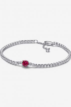 comprar online Pandora Pulsera Tenis Gema Roja Redonda en Pave 592403C01