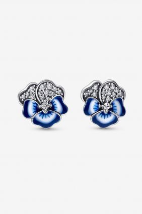 Comprar online Pendientes Pandora de botón Flor Pensamiento Azul 290781C01