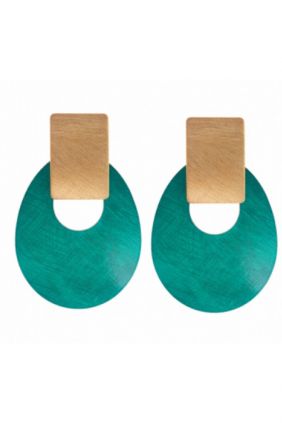  Pendientes Plata Chapada Dorada Salvatore Rectágulo con baño de oro y óvalo