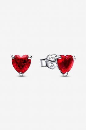 Pendientes de Botón Corazón Rojo Pandora 292549C01