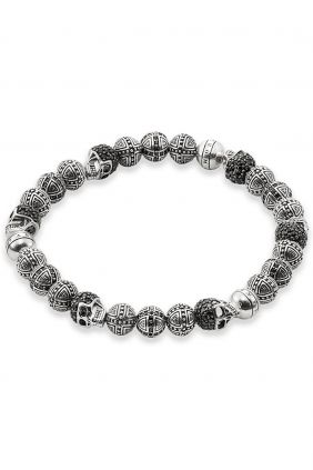 Comprar Pulsera Thomas Sabo Plata Rebel at heart Cruz y Calavera