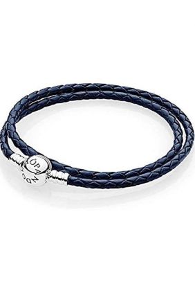 Comprar online Pulsera de cuero Pandora chico en Azul 590745-d3