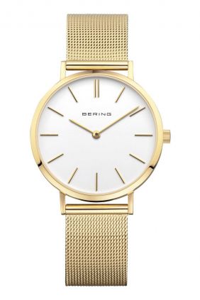 Bering Reloj mujer minimalista malla dorado 14134-331