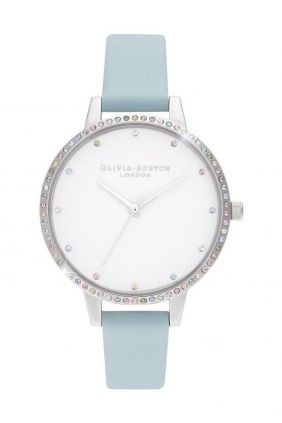 Comprar online Reloj mujer bisel Olivia Burton arcoíris turquesa y plata OB16RB19 