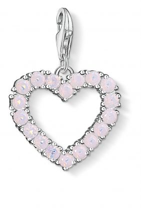 Thomas Sabo colgante charm corazon con piedras rosas