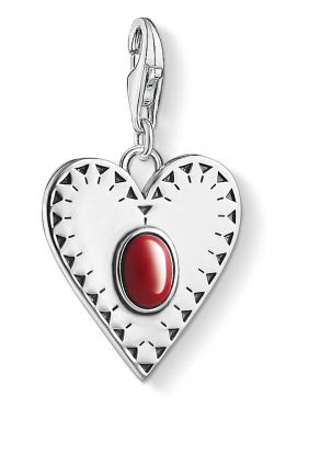 Thomas Sabo colgante charm corazon piedra roja