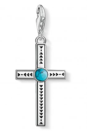 Thomas Sabo colgante charm cruz étnica turquesa