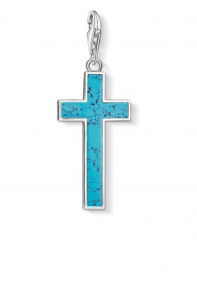 Thomas Sabo colgante charm cruz turquesa