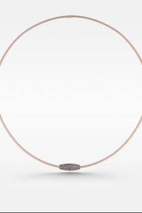 Gargantilla baño oro rosa polvo di sogni marrón