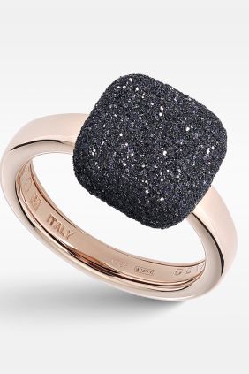 Anillo Pesavento  Bañado Oro Rosa Con Polvo Di Sogni negro