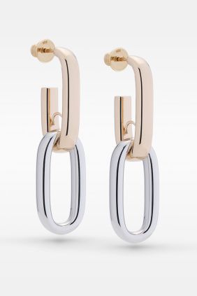 pendientes Pesavento doble eslabón  bicolor