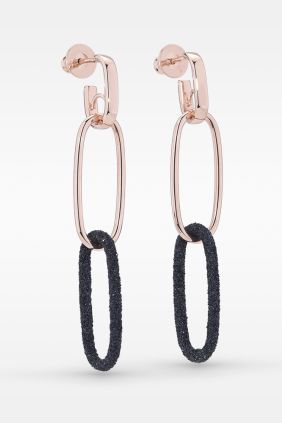 Pendientes Pesavento doble eslabón Bañados Oro Rosa Con Polvo Di Sogni marrón