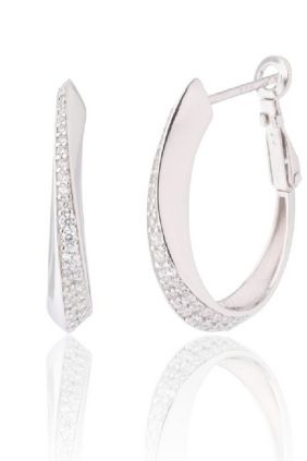 pendientes Camaleoni ARO COMBINADO LISO PAVE